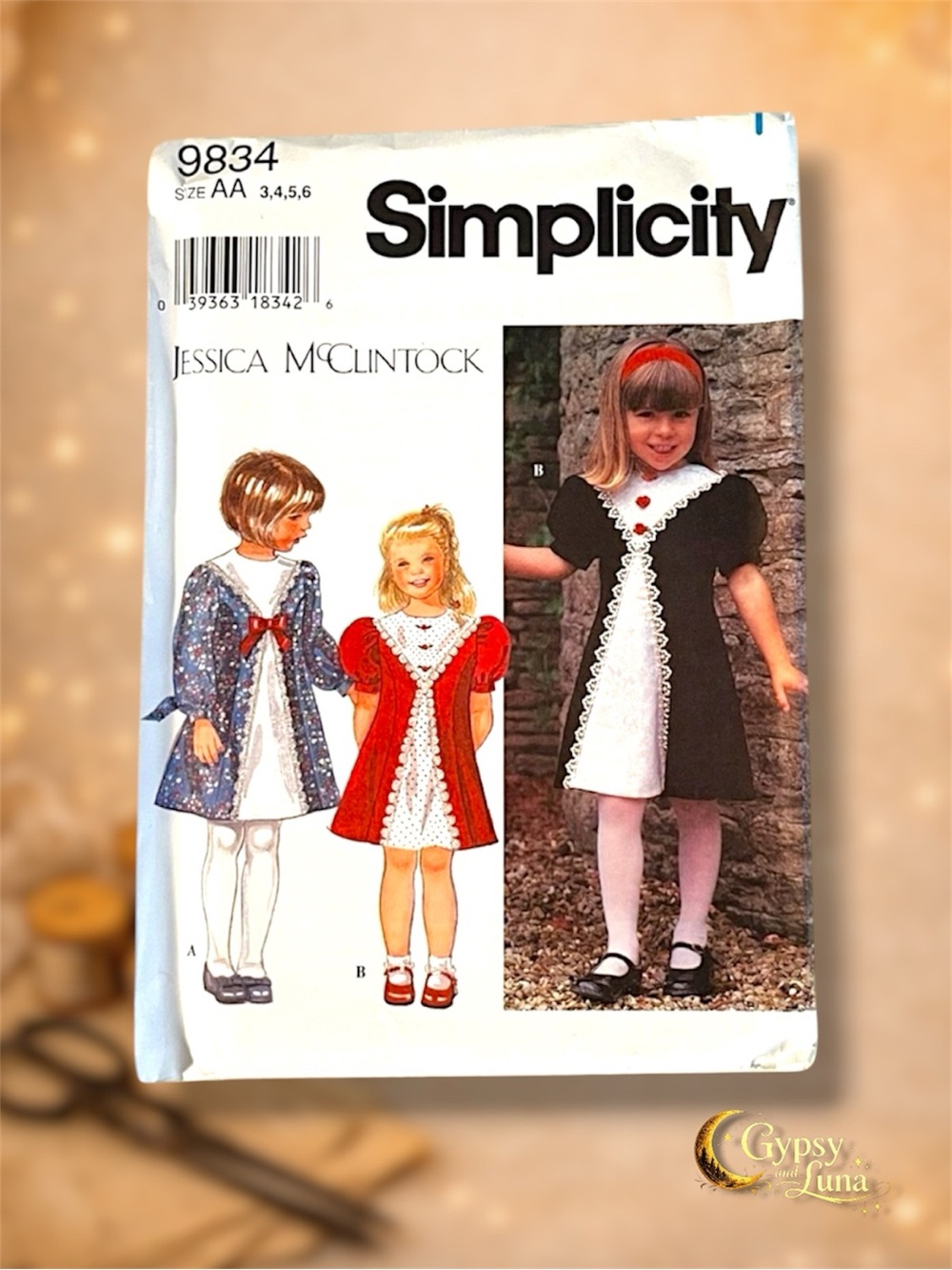 Uncut 1995 Jessica McClintock Kids Dress Pattern Size 3-6